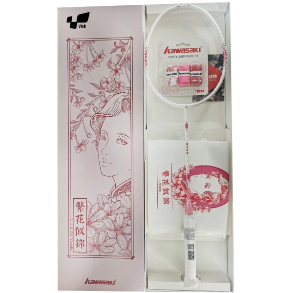 SET Vợt Cầu Lông Kawasaki Blossom Pink Chính Hãng