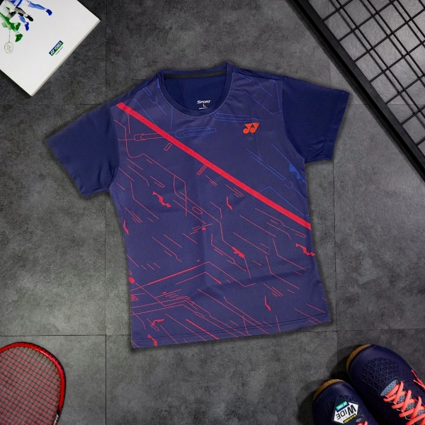 Áo cầu lông Yonex AT25 nam - Xanh đỏ