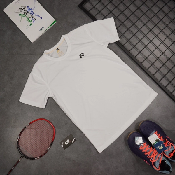 Áo cầu lông Yonex - Nam - Trắng - Logo đen