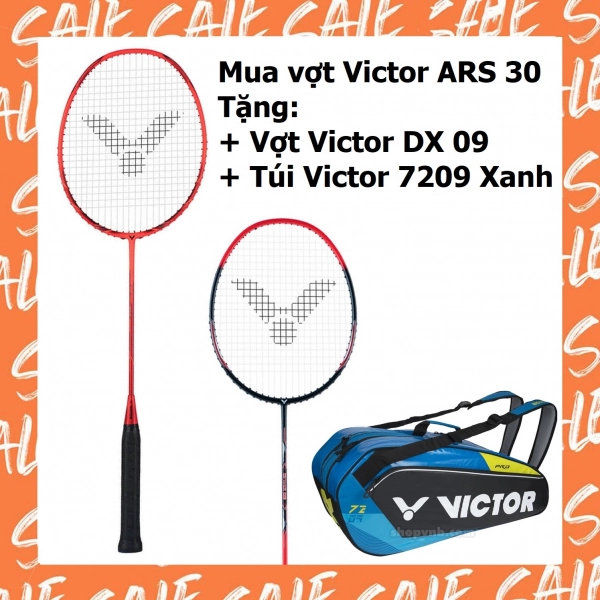 Combo mua vợt cầu lông Victor ARS 30 tặng vợt Victor DX09 + Túi Victor 7209