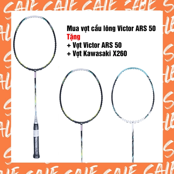 Combo mua vợt cầu lông Victor ARS 50 tặng vợt Victor ARS 50 + vợt Kawasaki X260