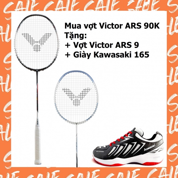 Combo mua vợt cầu lông Victor ARS 90K tặng vợt Victor ARS 9 + giày Kawasaki 165