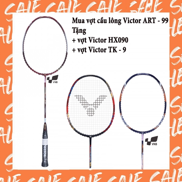 Combo mua vợt cầu lông Victor ART - 99 tặng vợt Victor HX065 + vợt Victor TK - 9