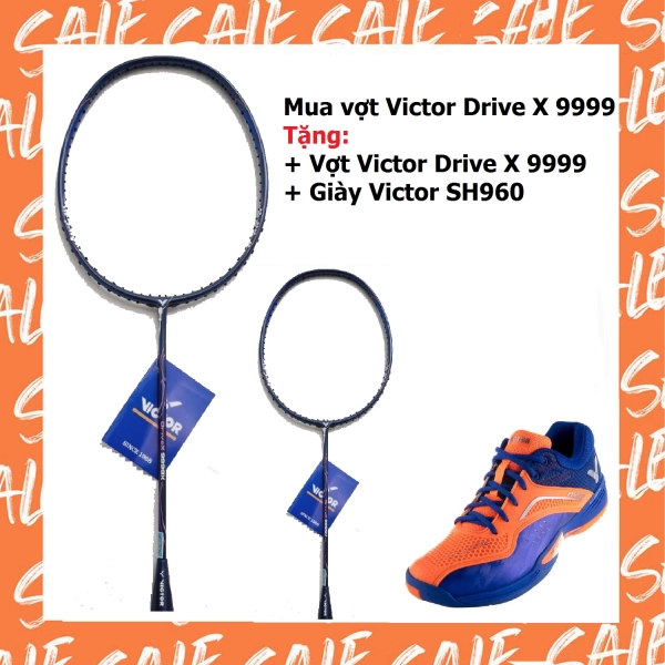 Combo mua vợt cầu lông Victor Drive X 9999 tặng vợt Victor Drive X 9999 + Giày Victor SH960