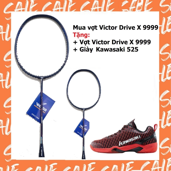 Combo mua vợt cầu lông Victor DX 9999 tặng vợt Victor DX 9999 + giày Kawasaki 525
