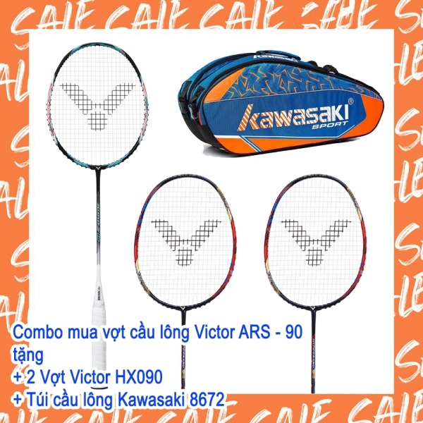 Combo mua vợt cầu lông Victor Jetspeed 10 tặng vợt Victor HX080 + vợt Victor TK999 + giày Victor