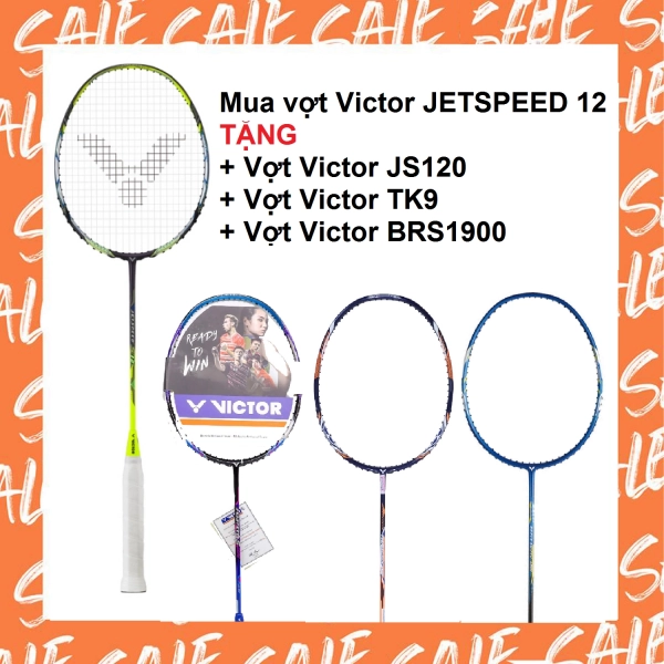 Combo mua vợt cầu lông Victor JETSPEED 12 (JS 12) tặng vợt JS120 + TK9 + BRS1900