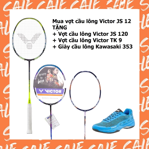 Combo mua vợt cầu lông Victor JETSPEED 12 (JS 12) tặng vợt JS120 + TK9 + giày cầu lông Kawasaki 353