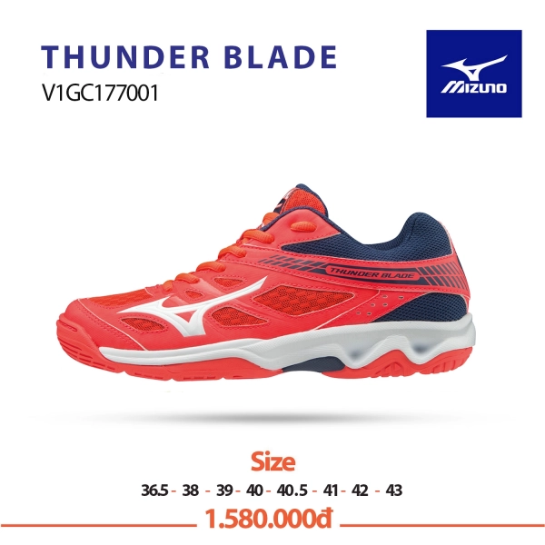 Giày cầu lông Mizuno Thunder Blade - Đỏ xanh