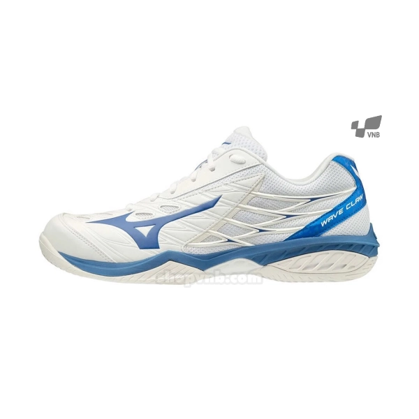 Giày cầu lông Mizuno Wave Claw - Trắng xanh ( Wide )