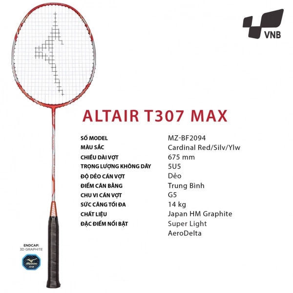 Vợt cầu lông Mizuno ALTAIR T307 MAX chính hãng