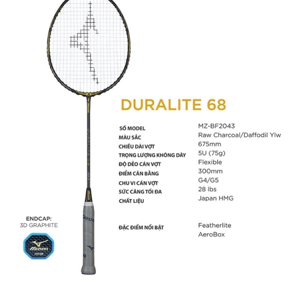 Vợt Cầu Lông Mizuno DURALITE 68 chính hãng