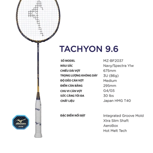 Vợt Cầu Lông Mizuno TACHYON 9.6 chính hãng