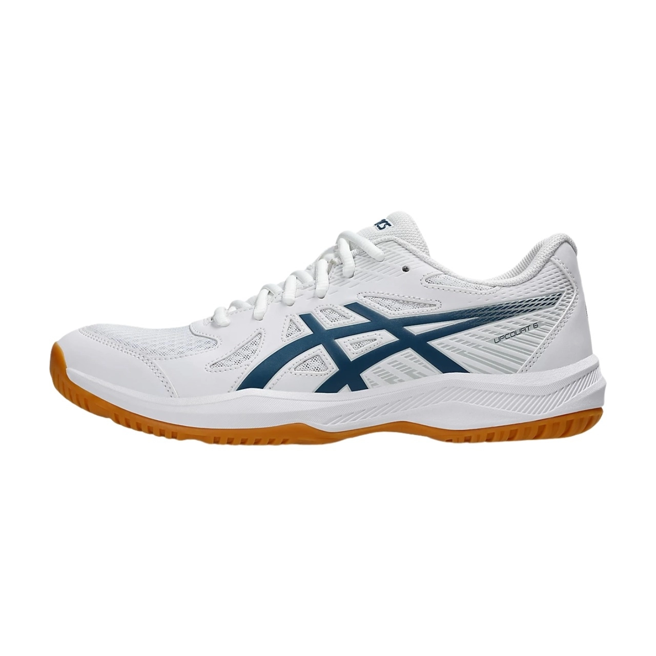 Giày cầu lông Asics Upcourt 6 - White/vintage indigo