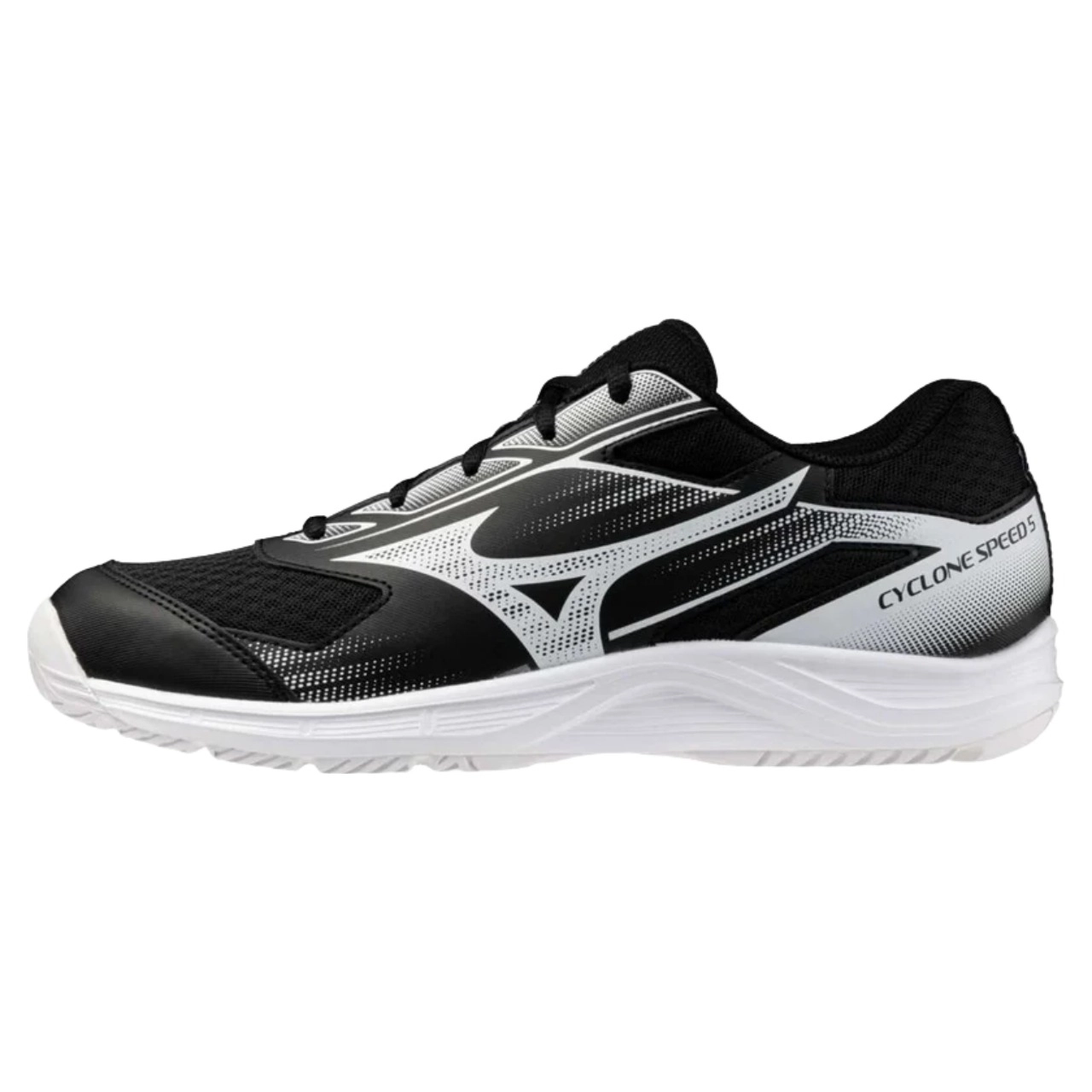 Giày cầu lông Mizuno Cyclone Speed 5 - Trắng Đen (V1GA258053)