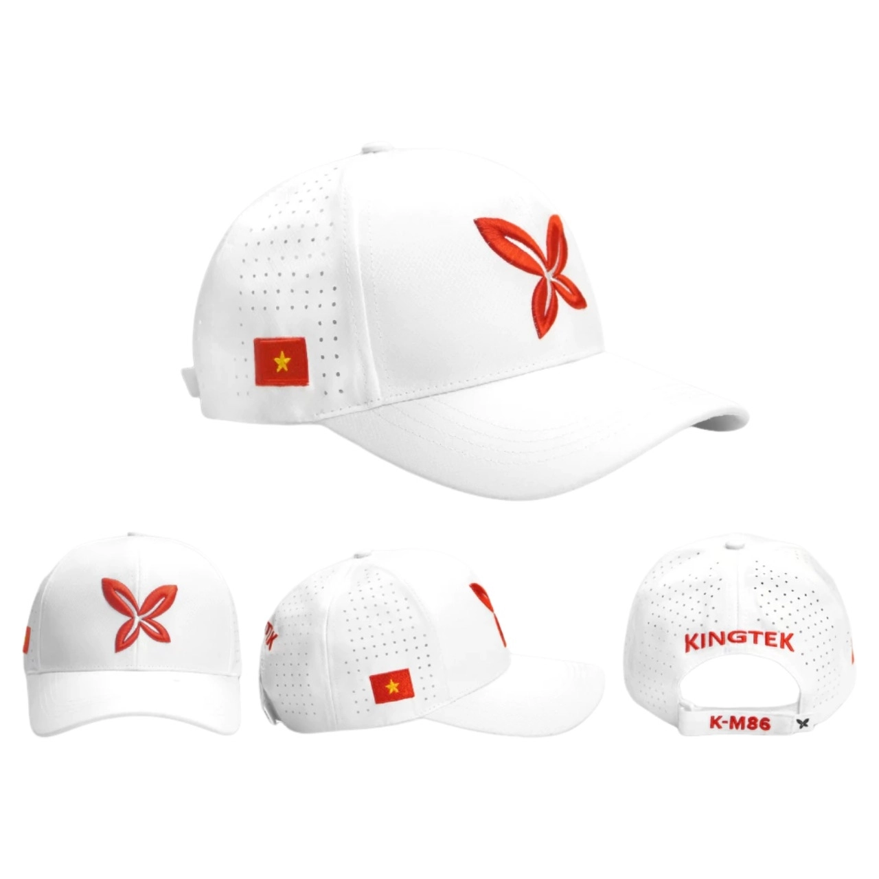 Nón tennis Kingtek K-M86 - Trắng