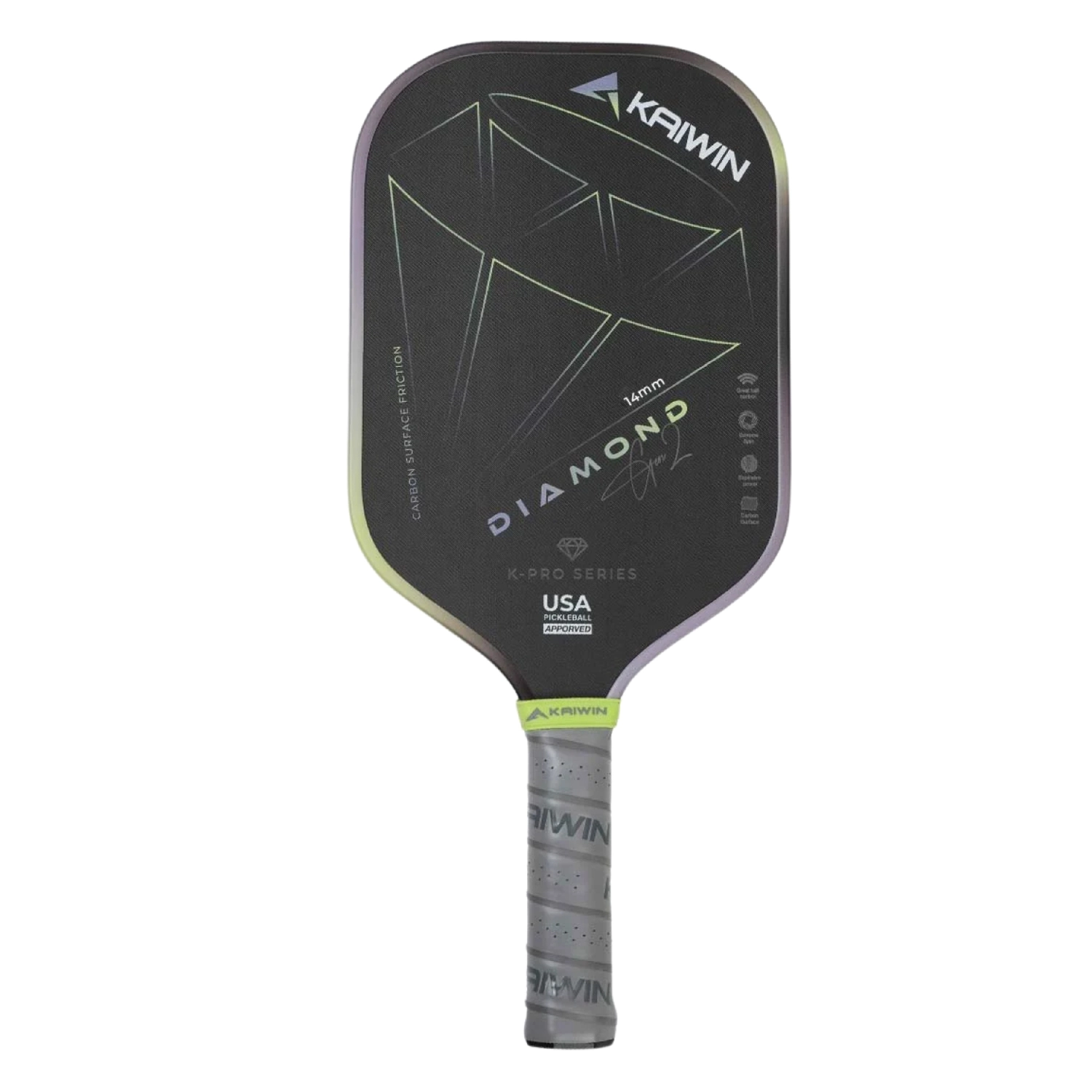 Vợt Pickleball Kaiwin Diamond Gen2 14mm - Xám