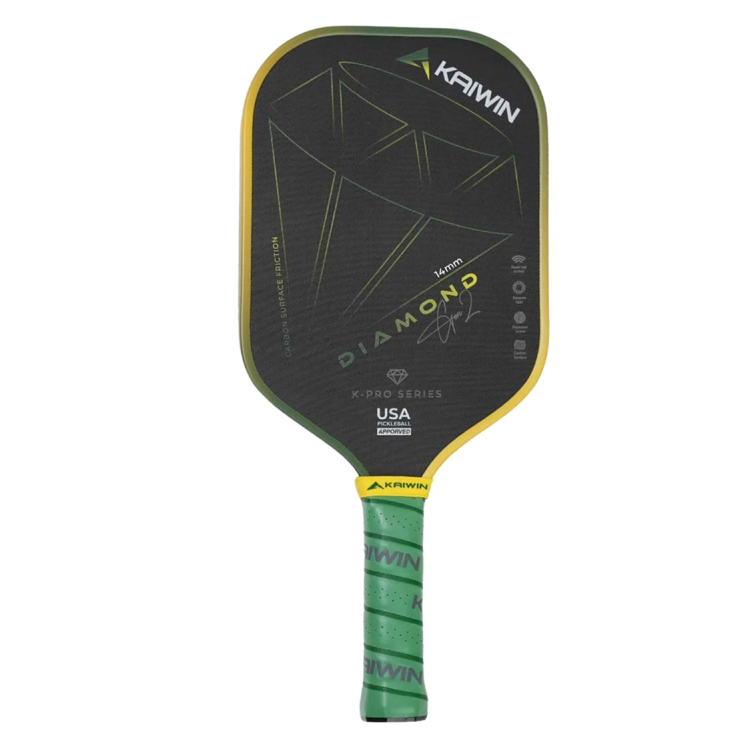 Vợt Pickleball Kaiwin Diamond Gen2 14mm - Xanh lá