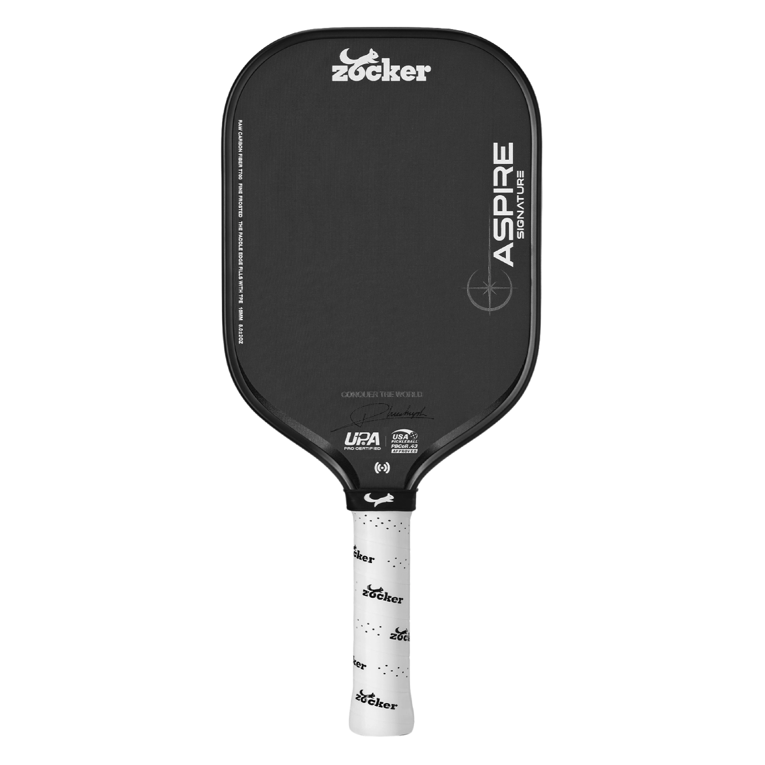 Vợt Pickleball Zocker Aspire Signature 16mm - Đen
