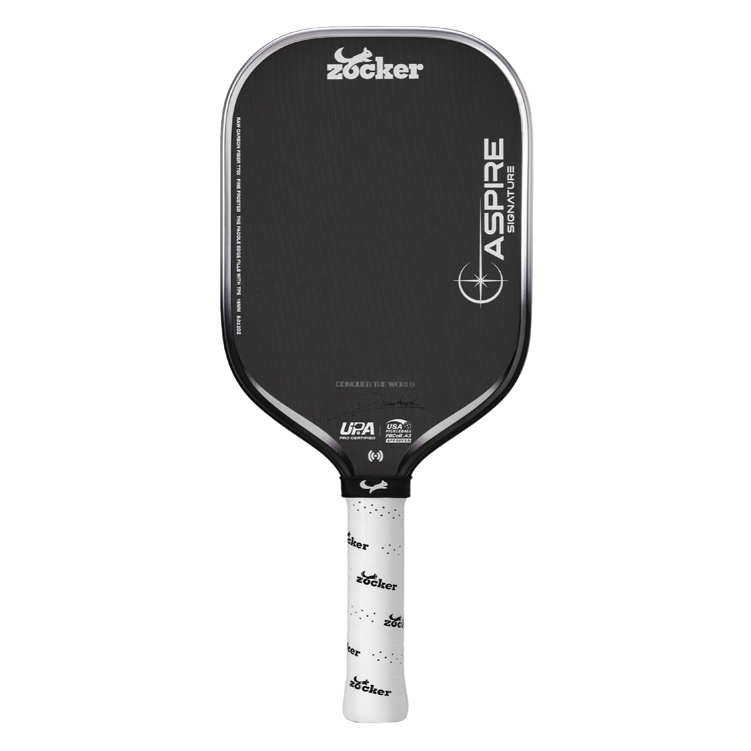 Vợt Pickleball Zocker Aspire Signature 16mm - Trắng