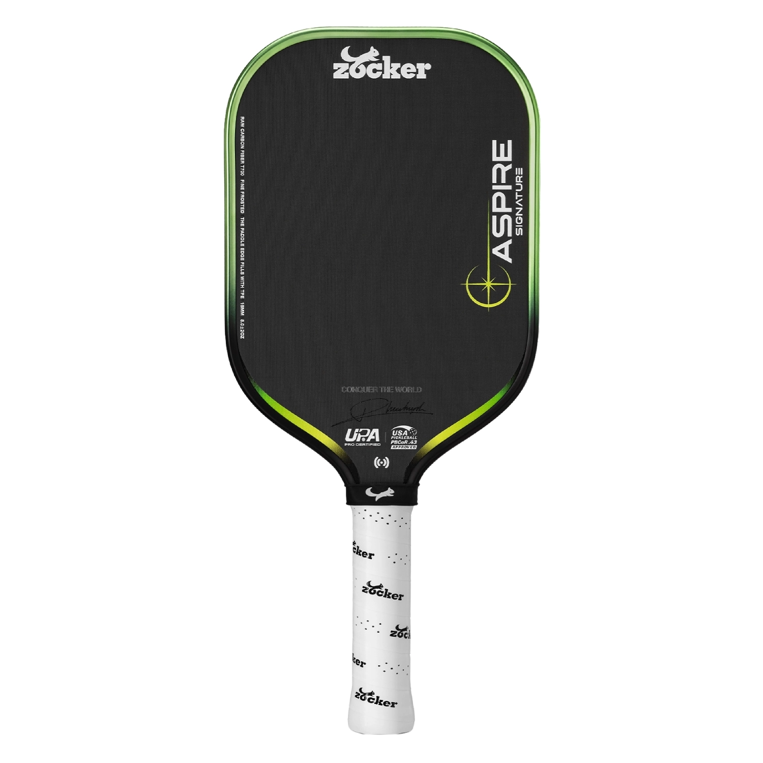 Vợt Pickleball Zocker Aspire Signature 16mm - Xanh neon