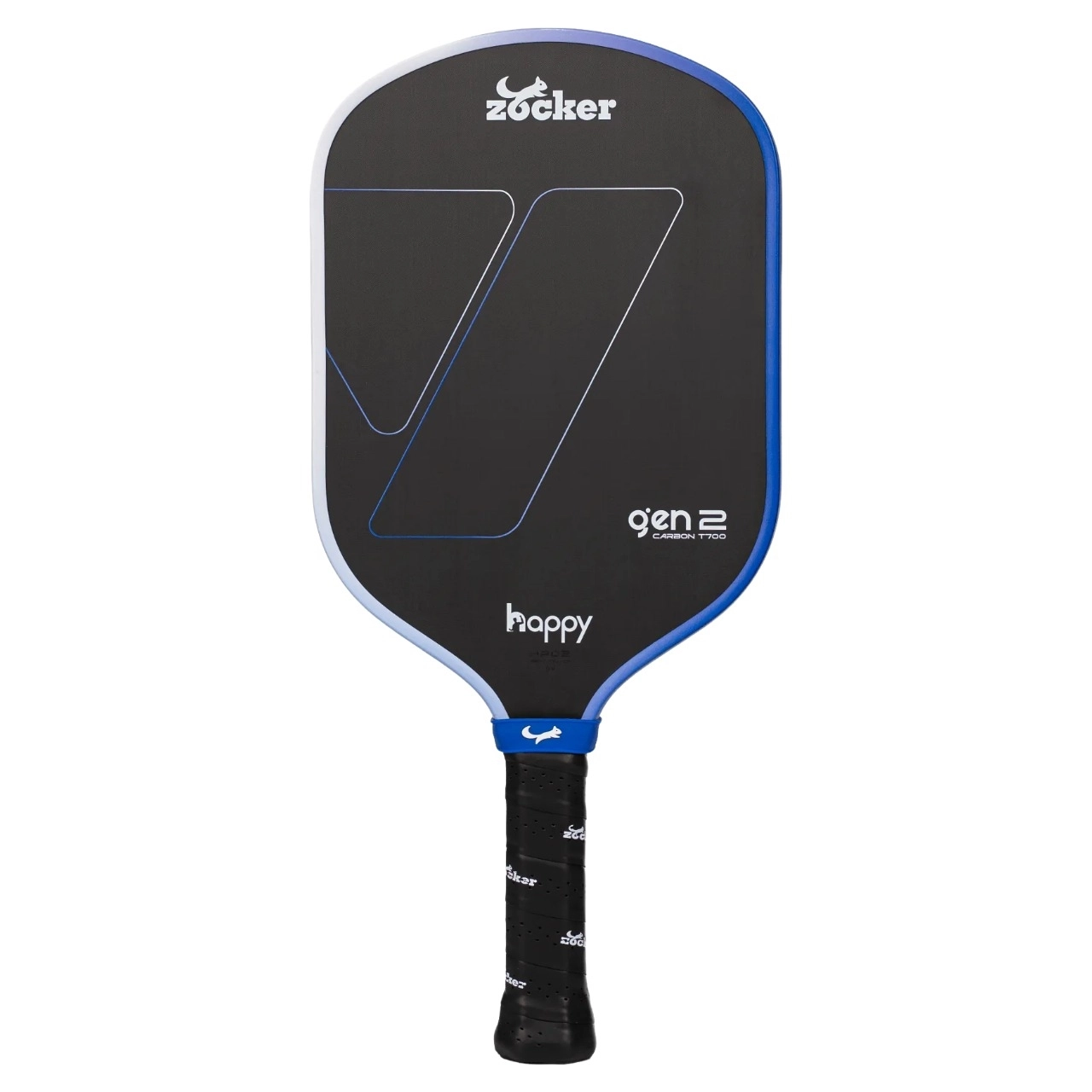 Vợt pickleball Zocker Happy Super Quality HP02 Gen 2 - Trắng xanh