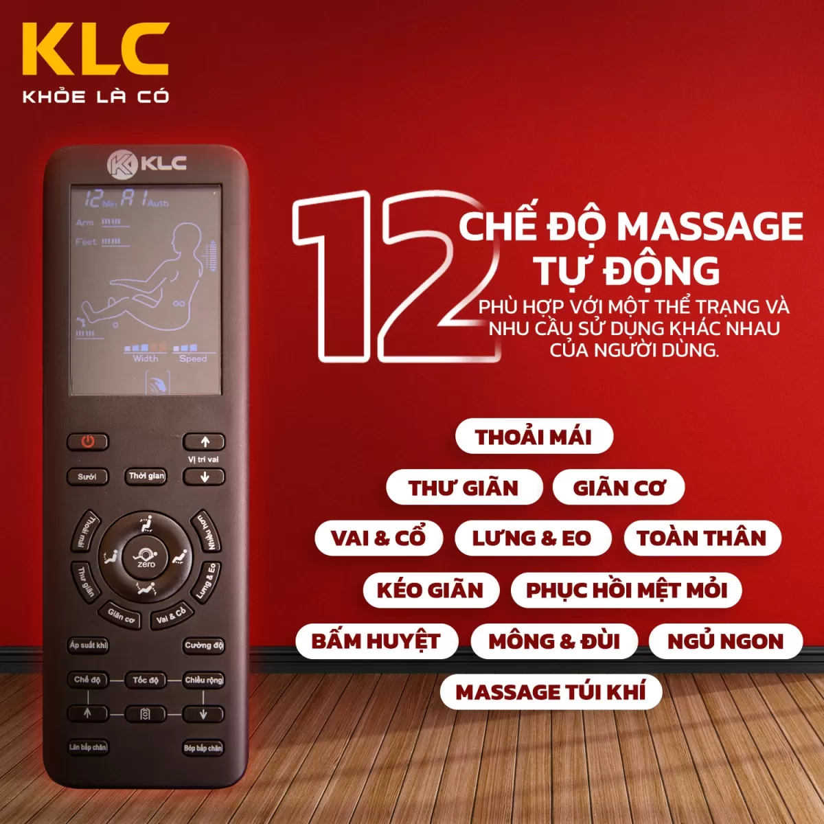 12 bài massage tự động của Ghế Massage KLC K6688 New