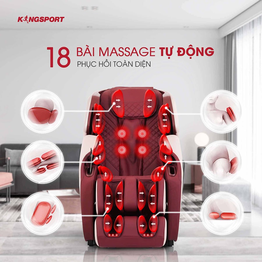 18 bài massage tự động của Ghế Massage Kingsport Deluxe G50 New