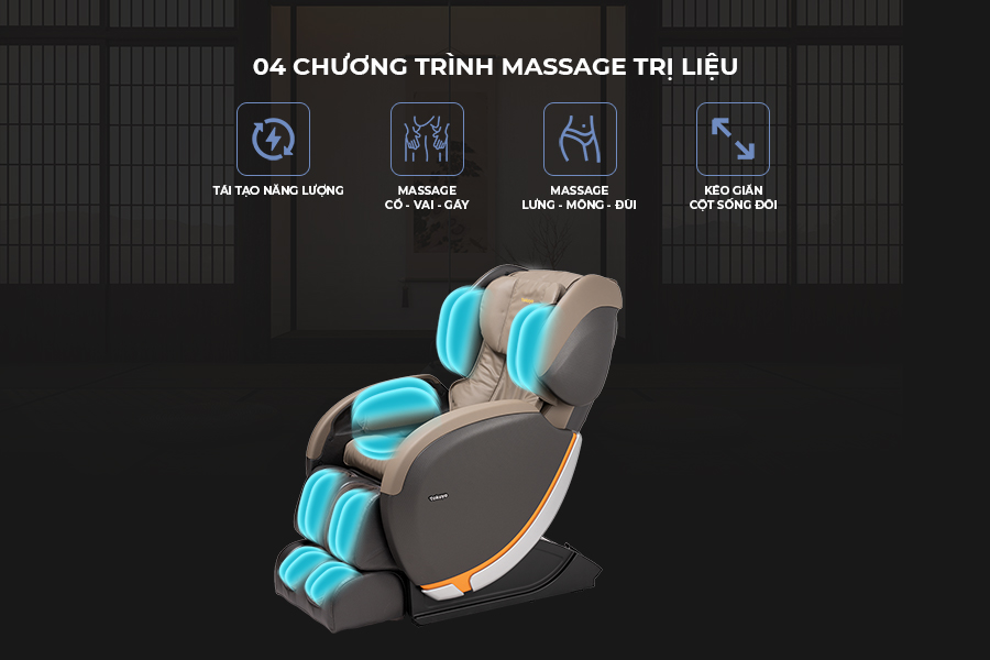 4 chương trình massage của Ghế massage Tokuyo JC-3680 (Made in Japan)