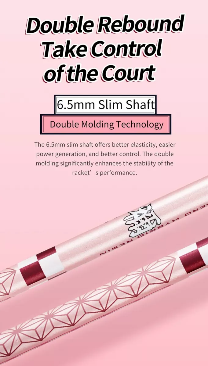 6.5mm Ultra-Thin Shaft: Trục vợt mỏng 6.5mm
