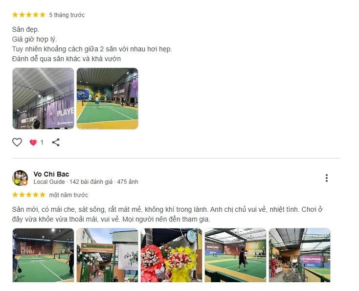 Những đánh giá chất lượng sân 3k pickleball