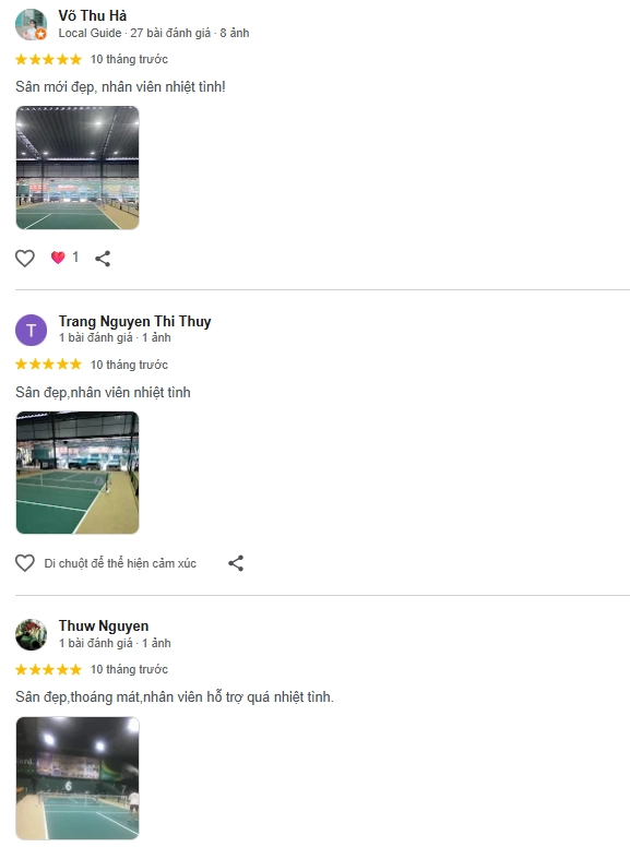 Đánh giá của người chơi tại sân AK Pickleball Club
