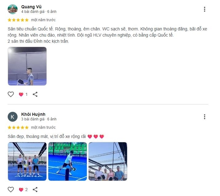 Những đánh giá tích cực về sân arena pickleball tại nha trang