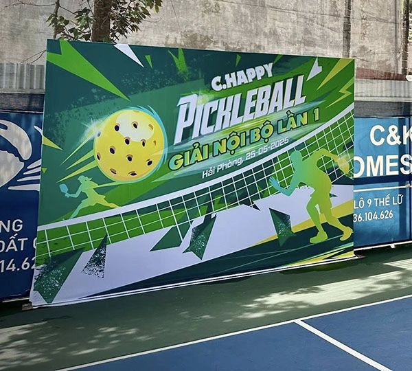 Backdrop cho giải pickleball nội bộ
