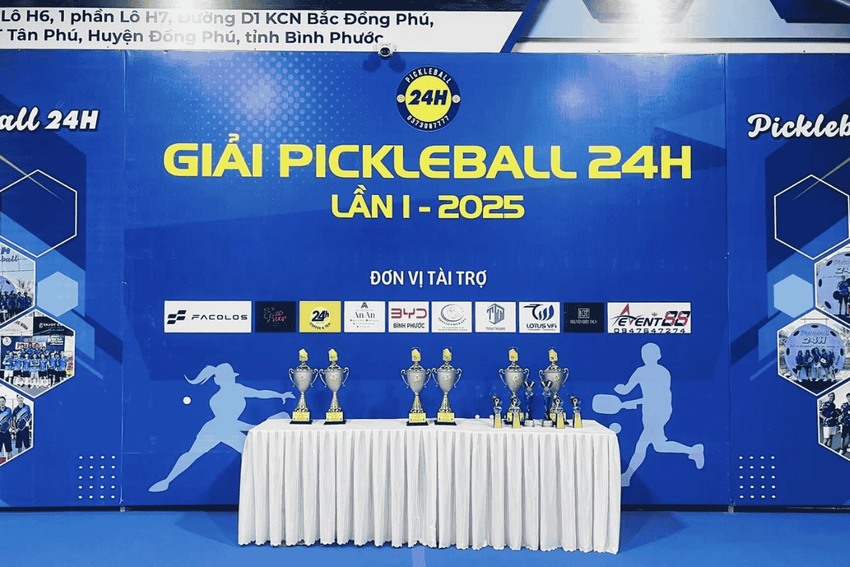 Backdrop cho giải pickleball 24 giờ