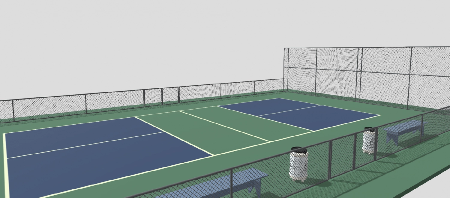 Mẫu bản vẽ thiết kế sân Pickleball 3D 3