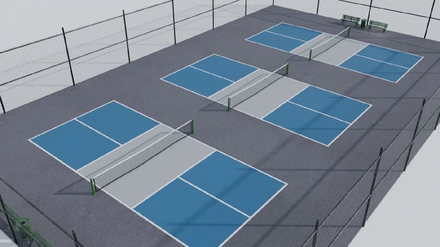 Mẫu bản vẽ thiết kế sân Pickleball 3D 2