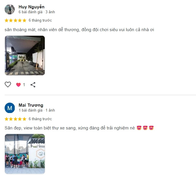 Đánh giá của người chơi tại sân Bee Pickleball Cần Thơ 1