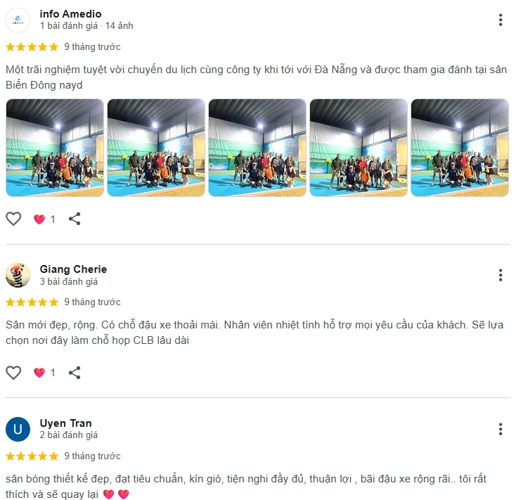 Đánh giá của người chơi tại sân Biển Đông Pickleball Đà Nẵng 3