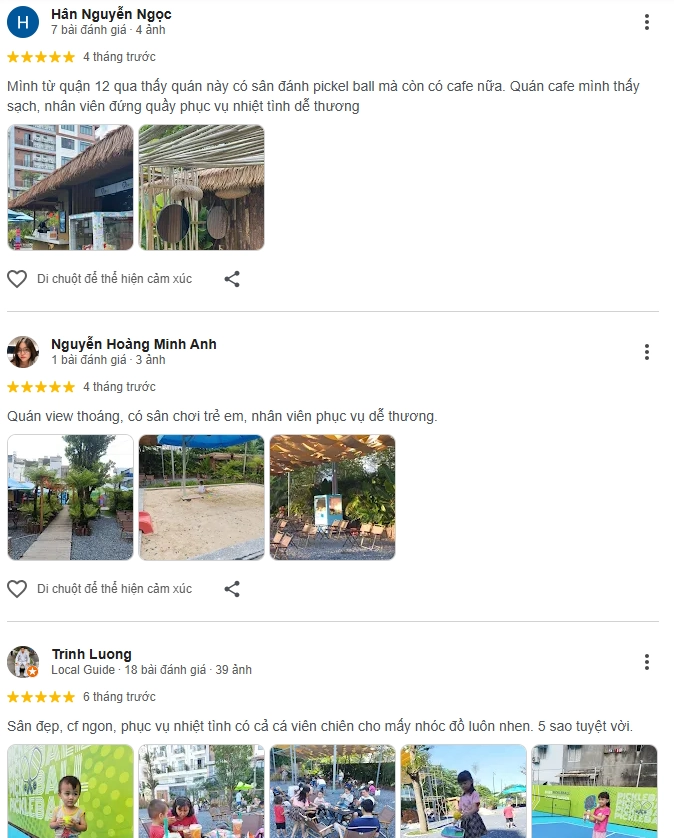 Đánh giá của người chơi tại sân Big83 Pickleball & Coffee Garden - Pickleball Gò Vấp Hồ Chí Minh 1