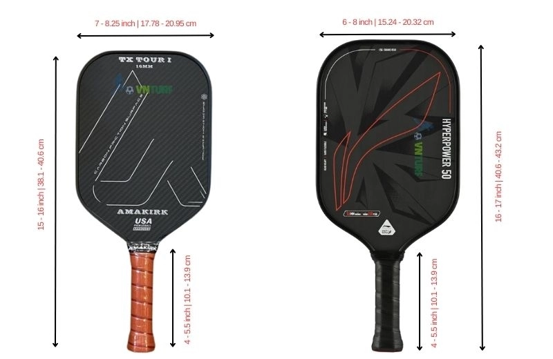 Cách check vợt pickleball chính hãng bằng kích thước