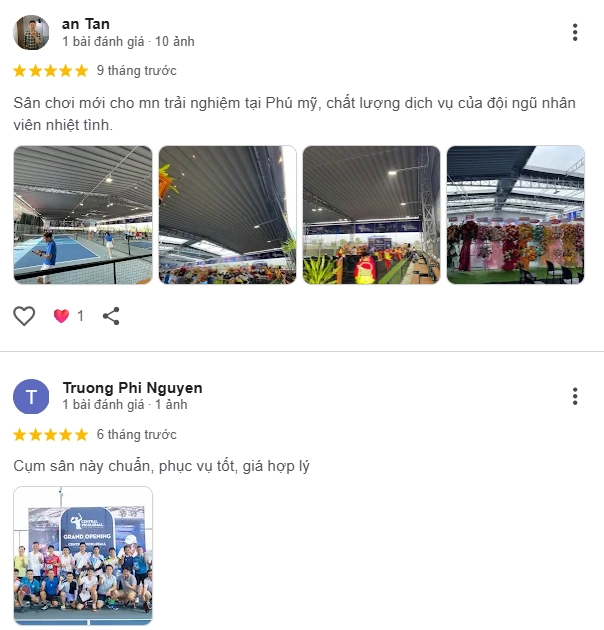 Đánh giá của người chơi tại sân Central Pickleball 2
