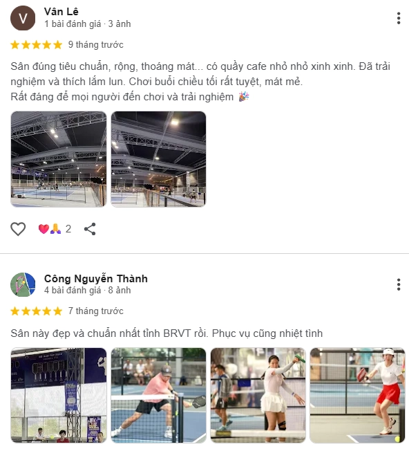 Đánh giá của người chơi tại sân Central Pickleball 3