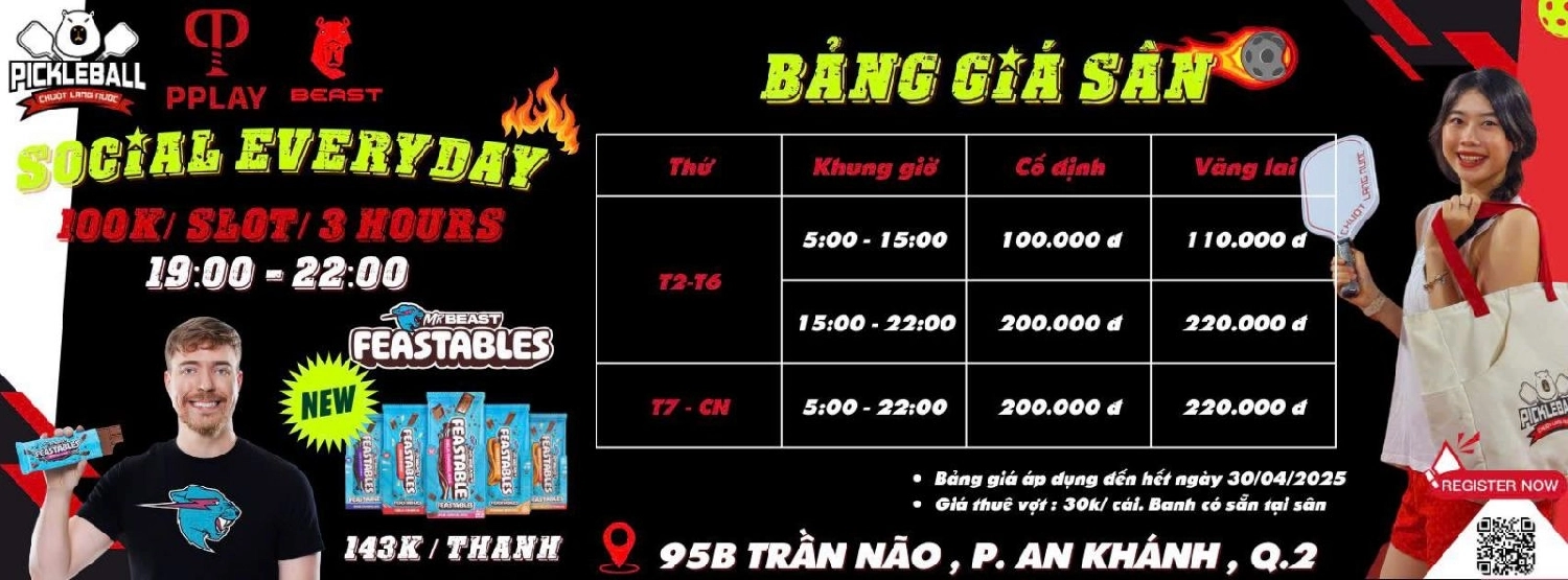 Cập nhật bảng giá thuê sân chuột lang nước pickleball