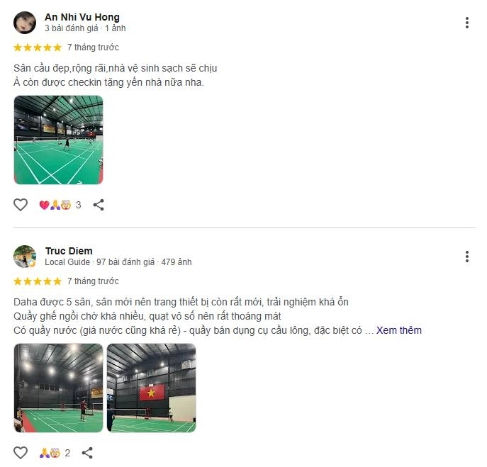 Phản hồi từ người chơi về sân CLB Cầu Lông Daha Badminton