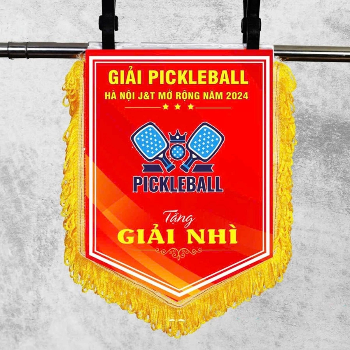 Cờ lưu niệm pickleball hình lá đề