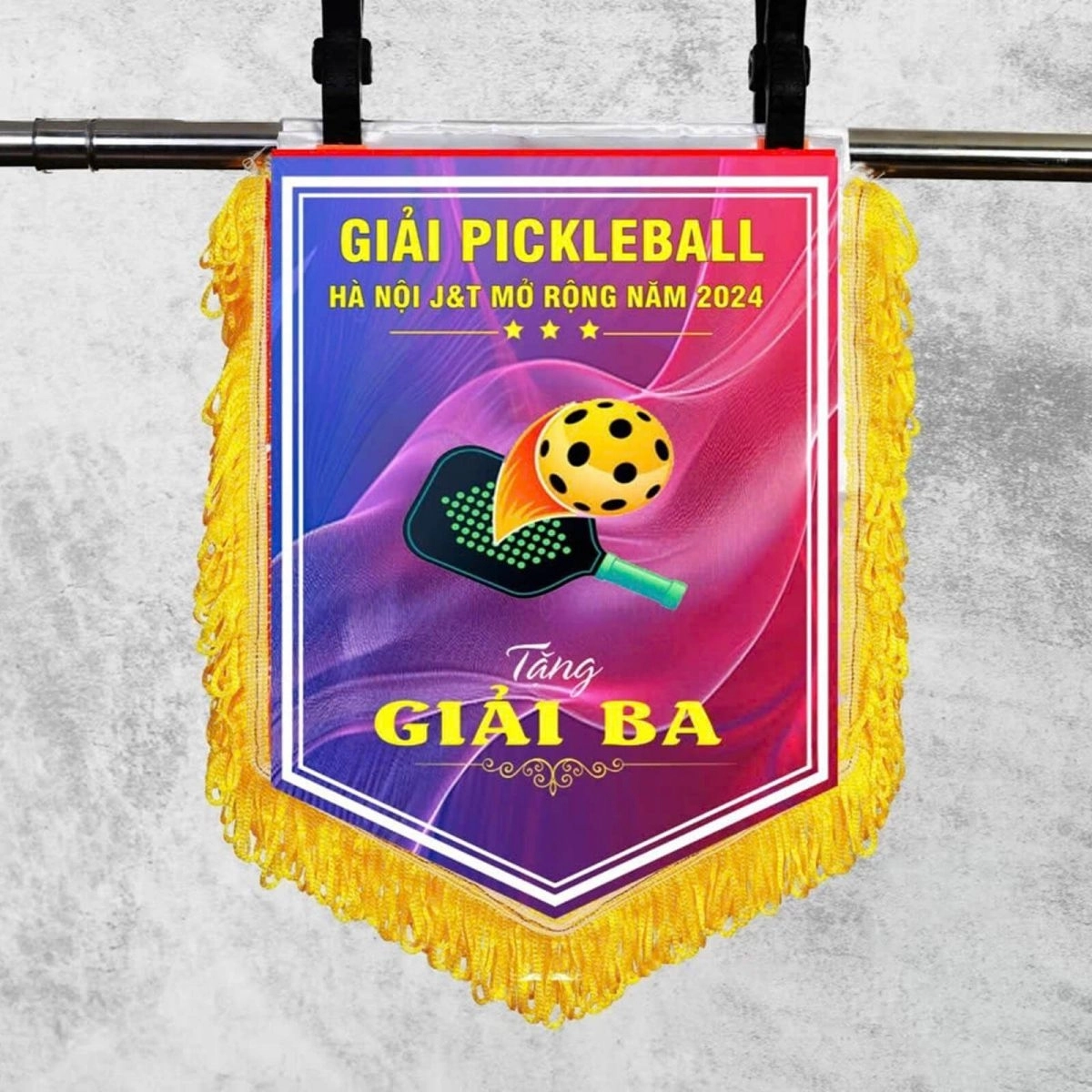 Cờ lưu niệm pickleball hình lá đề
