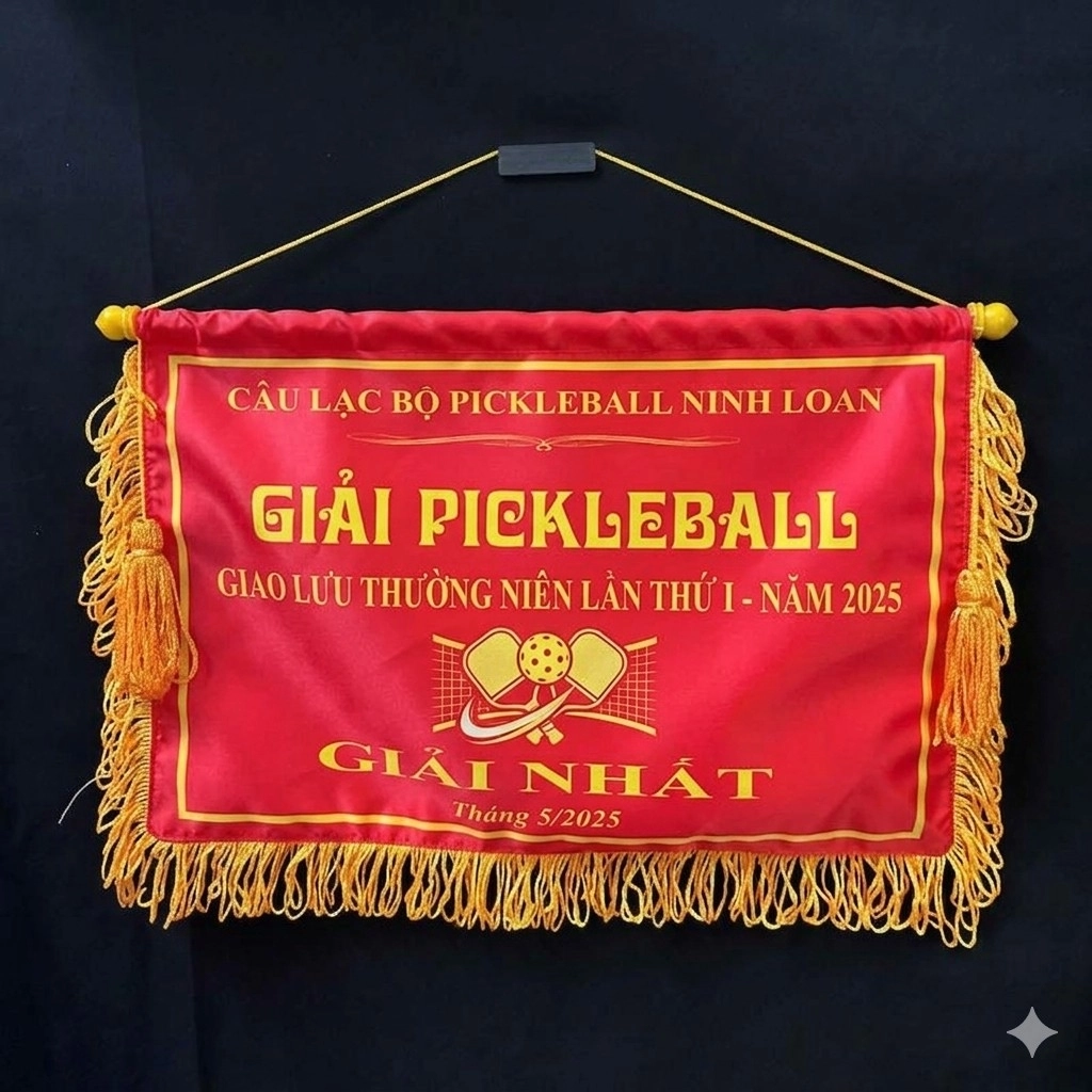 Cờ lưu niệm pickleball hình chữ nhật