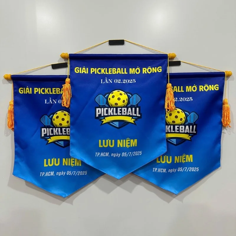 Cờ lưu niệm pickleball hình lá đề