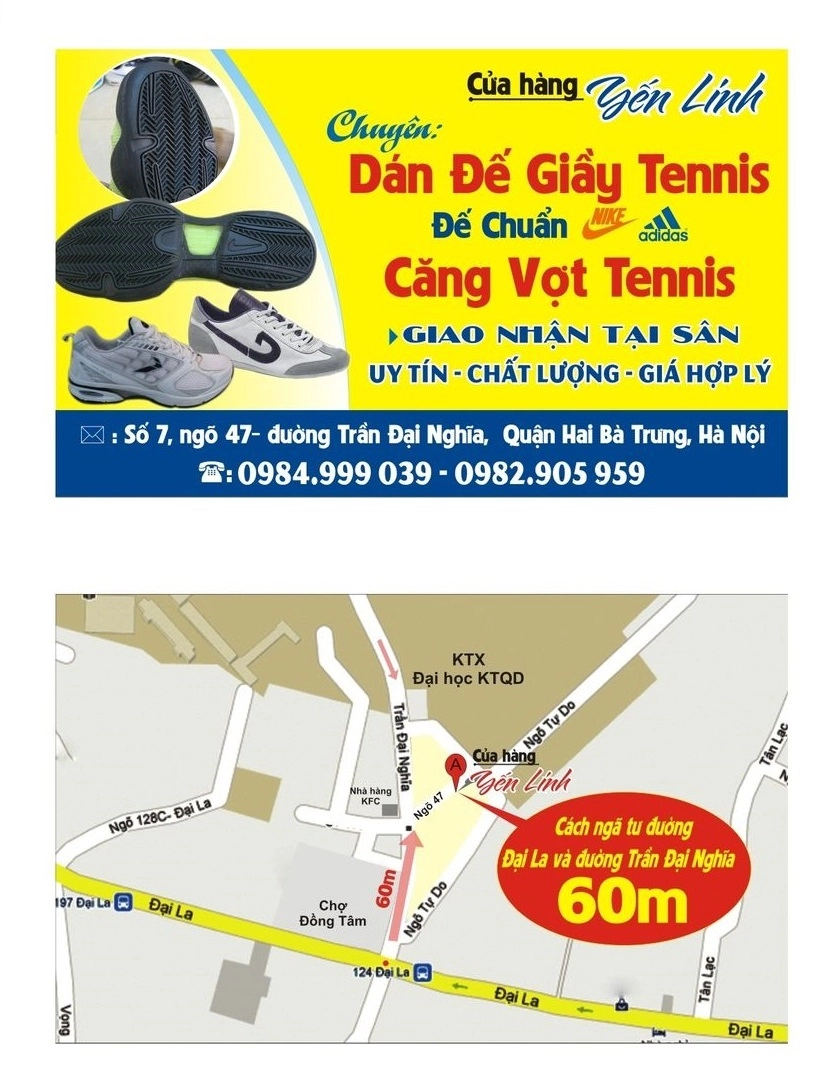 Dán đế giày tennis Hà Nội